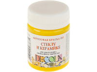 Краска акриловая по стеклу и керамике 50мл желтая светлая 4028213