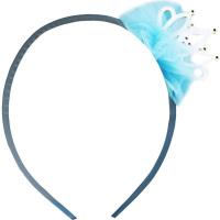 Ободок Бант 15см с короной и стразами, пластик/текстиль 2 цвета Y10623-24