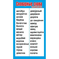 Шпаргалка "Словарные слова. Начальная школа" 172х92мм 080.385 Шпаргалка "Словарные слова. Начальная школа" 172х92мм 080.385