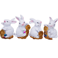 Магнит Заяц с монеткой 4х6см, 4 вида BT554