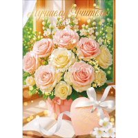 Открытка "Лучшему учителю! Спасибо за ваш труд!" средний формат 182х122мм 9.0002045