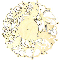 Заготовка для часов Цветы 40см фанера 3мм 380012