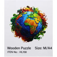 Пазл 14х12,5см дерево M "Планета Земля" HL158/11338-24