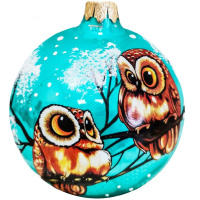 Шар 80мм "Лесные совята 6" в подарочной упаковке КУ-80-18416