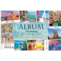 Альбом для рисования А4 48л "Travel" на спирали, перфорация на отрыв, 5 дизайнов 058401