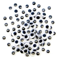Декоративные элементы глазки подвижные д.7мм, 100шт черные Y4331-16