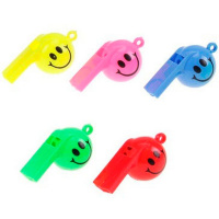 Свисток "Смайлик" 6см пластик, ассорти 1162075/888-14