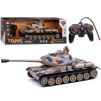 Танк р/у "Assault" 38х12,5см хаки, с аккумулятором, пластик (свет, звук) AKX534-2