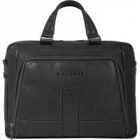 Сумка "Carl" 38х28х9см, 1 отделение, 2 кармана, черная, натуральная кожа CA4098S129/N