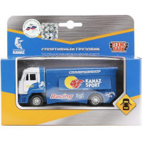 Машина "Kamaz Спорт Грузовик" синяя, инерционная, металл 12см (открывающиеся двери)