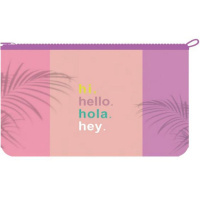 Пенал "Hello" 22,5х12х10см прямоугольный, 5 отделений, печать на ткани ПК-51