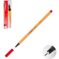 Ручка капиллярная "Stabilo point" 0,4мм неоновая красная 88/040