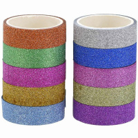 Клейкая лента 15мм х 2,6м с блестками, цвет ассорти, 2 вида Y4962-17