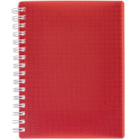 Записная книжка А6 80л "Canvas. Красная" клетка, на спирали, пластиковая обложка 081651