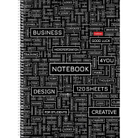 Тетрадь А4 120л клетка "Word matrix" на спирали твердая обложка, 4 цветных разделителя 088355