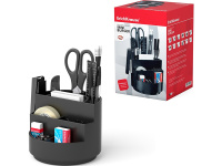 Набор настольный "Мини-Бюргер" 20х13х13см 14 предметов, вращающийся, пластик, чёрный 95