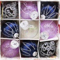 Набор шаров 60мм 9шт прозрачный/голубой/синий Y9920-24