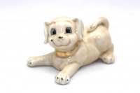 Сувенир Собака лежачая 6см бежевая, керамика Y5572-17