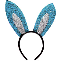 Ободок Зайчик 35х30см пластик, голубой Y4099-16