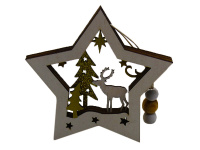 Панно подвесное Звезда 10см дерево 2 вида Y8437-19