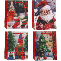 Пакет подарочный "Новый год" 40х31х12см 4 вида Y10550-24
