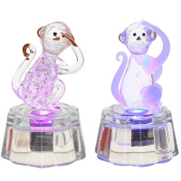 Сувенир Обезьяна 6см стекло, светящийся, 6 видов Y2709-15