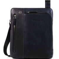 Сумка "Blue Square" 27х23,5x4см, 1 отделение, темно-синяя, натуральная кожа CA1816B3/BLU4