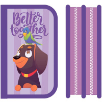 Пенал "Друзья" 19x12х5см, прямоугольный, двухстворчатый, с откидной планкой ПО-05