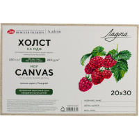 Холст на МДФ, 20х30см 45% хлопок 55% лён, мелкое зерно, 280г/м2 2683103-20х30