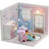 Конструктор "Румбокс. Кукольный домик. Спальня" 13х13х11см (пластик, дерево, свет) S2008