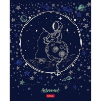 Тетрадь А5 48л клетка "Астронавт" на скобе 3D фольга матовая ламинация 5 дизайнов 48Т5лофВ1