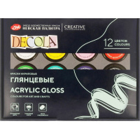 Краски акриловые 12 цветов 20мл глянцевые 2941116