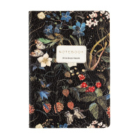 Тетрадь А5 60л клетка "Flora. Лесные ягоды" прошитый блок, искусственная кожа 7-60-1384/05