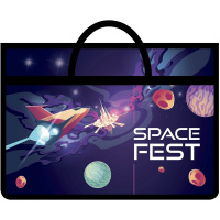 Папка с ручками А3 470х335х50мм "Space fest" на молнии пластик ПМ-А3-26