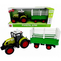 Трактор с прицепом "Ферма" инерционный на батарейках, пластик 37х12х9см (свет, звук) WY900H
