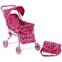 Коляска для куклы 59х35х61см сидячая, с козырьком и сумкой "Багги Бум" металл 8026-M1414/СТ
