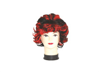 Парик короткие кудрявые волосы, черно-красный Y2808-15