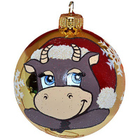 Шар 85мм "Милый бычок" в подарочной упаковке КУ-85-204031