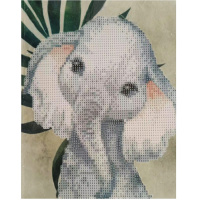 Алмазная мозаика 21х25см "Слоненок" частичная выкладка ZS2214