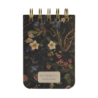 Блокнот А7 100л "Flora. Лесные ягоды" линия, на спирали, матовая ламинация Soft Touch, фольга