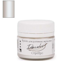 Краска акриловая 20мл "Деколор" серебро 0603101