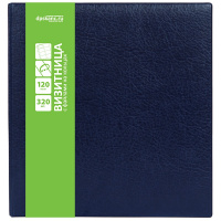 Визитница 320 визиток 24х25х3см на кольцах, пвх, синяя 2115-101 Визитница 320 визиток 24х25х3см на кольцах, пвх, синяя 2115-101