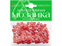 Мозаика декор. 8*8мм 100шт красный керамика 2-332/05