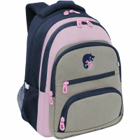 Рюкзак 30х39х20см, 760гр, 3 отделения, 4 кармана, тёмно-синий/розовый, с брелком RG-562-2/4