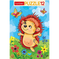 Пазлы 12 эл. "Ежик на полянке" 20х30см в рамке 12ПЗ4_28354/077781