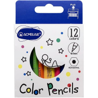 Карандаши 12 цветов "Color Pencils" шестигранные укороченные дерево, картон 9603-12