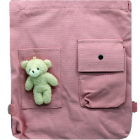 Сумка 37х30см 1 отделение, 2 кармана, текстиль, розовая BX23215