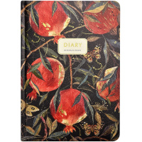 Ежедневник недатированный А5+ "Flora. Гранат" 240стр., золотой срез, искусственная кожа 3-744/02