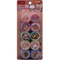 Набор штампов 10шт диаметр 2,5см "Медвежата" DJ03-0347
