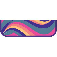 Пенал для кистей "Цветные волны" 27х9х3см печать на картоне ФК-4